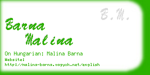 barna malina business card